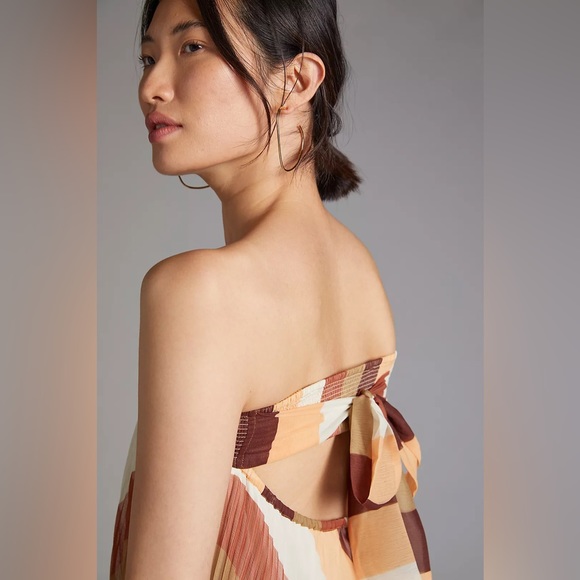 NWT Anthropologie Strapless Striped Wide Leg Jumpsuit - Picture 2 of 11